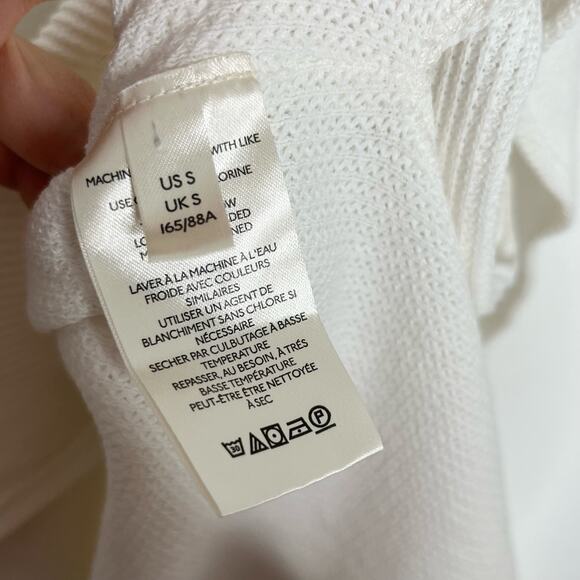 Free People We The Free Womens Asher Thermal Small White V Neck Oversized Slits - Picture 11 of 13